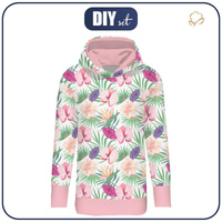 LANGES DAMEN HOODIE (MEGI) - EXOTISCHE PFLANZEN - Sommersweat