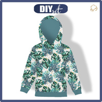 KINDER HOODIE (ALEX) - MONSTERA Ms. 4 / weiß - Nähset