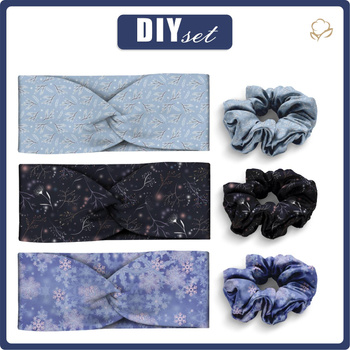 HEADBAND AND HAIR ELASTIC 3KPL - PATTERN 10 - sewing set 4-8