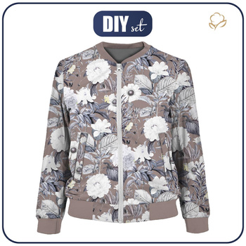 WOMEN’S BOMBER JACKET (KAMA) - LUXE BLOSSOM pat. 2 - sewing set L