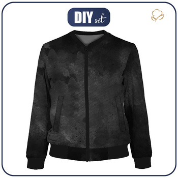 WOMEN’S BOMBER JACKET (KAMA) - BLACK SPECKS - sewing set XS