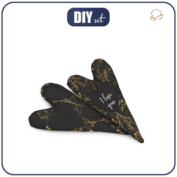 DECORATIVE HEARTS - I love you / LEAVES pat. 12 (gold)