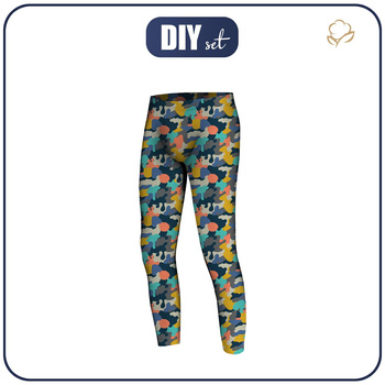 BOY'S THERMO LEGGINGS (HUGO) - CAMOUFLAGE COLORFUL pat. 2 - sewing set 140