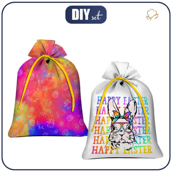 Gift pouches - HAPPY EASTER / neon - sewing set - SMALL
