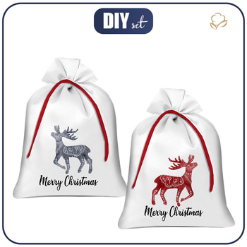 Gift pouches - REINDEERS (NORDIC CHRISTMAS) - sewing set - SMALL