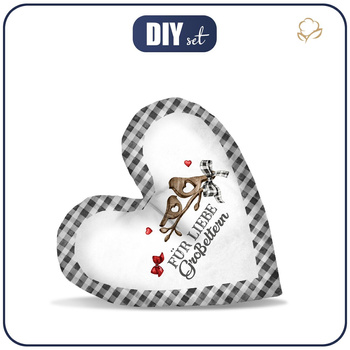 DECORATIVE PILLOW HEART - Für liebe Großeltern / MINI VICHY GRID