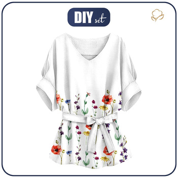 KIMONO BLOUSE - FIELD FLOWERS - sewing set