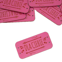 Label „DLA CIEBIE'' 2,5x5cm – fuchsia