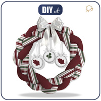 CHRISTMAS WREATH - OAK LEAVES / STRIPES - sewing set