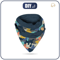BUTTON SCARF - CAMOUFLAGE COLORFUL pat. 2 - sewing set