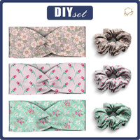 HEADBAND AND HAIR ELASTIC 3KPL - PATTERN 16 - sewing set teenager / adult
