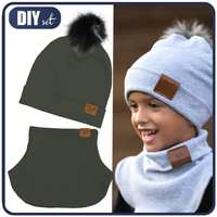 DARK OLIVE - Cap and loop creative sewing set