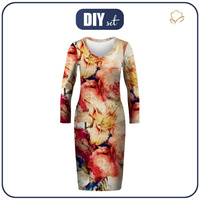 PENCIL DRESS (ALISA) - WATERCOLOR FLOWERS PAT. 5 - sewing set
