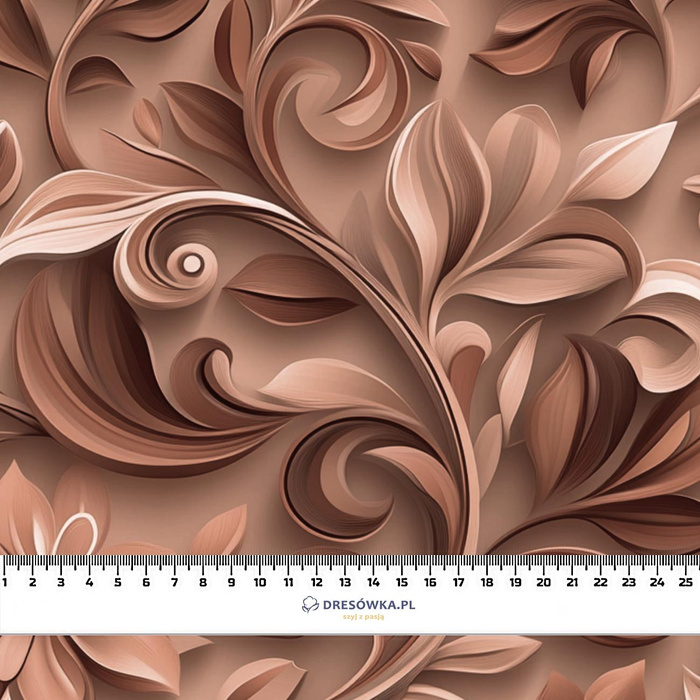 FLOWERS WZ.2/ Mocha Mousse  - Jersey wiskozowy