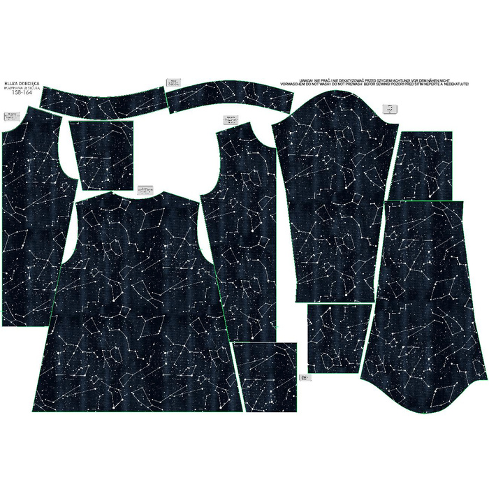 DĚTSKÁ SPORTOVNÍ MIKINA MAX - SOUHVĚZDÍ vz.2 (GALAKTICKÁ ZVÍŘATA) / navy - funkční úplet (134-140)