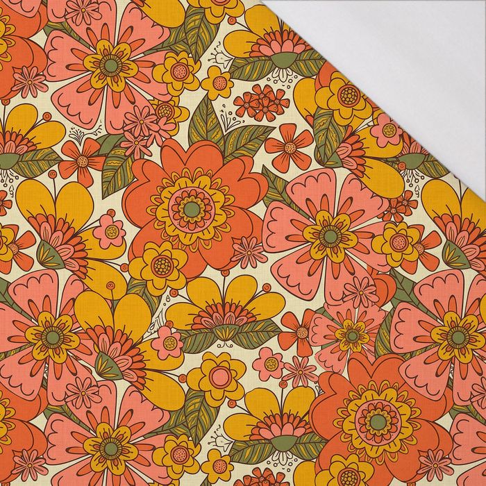FLOWERS PAPAYA ORANGE WZ. 7 - single jersey