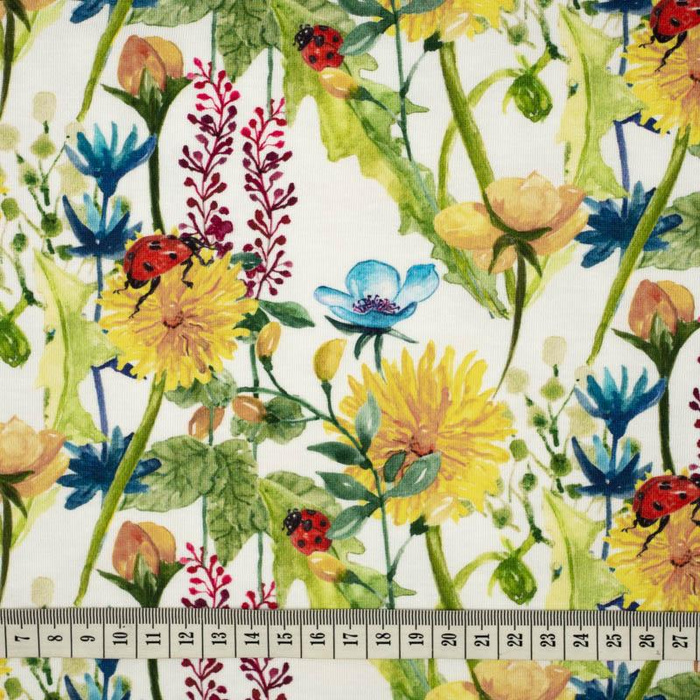 LADYBIRDS IN THE MEADOW (IN THE MEADOW)- Upholstery velour 