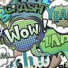 COMICS (grün - blau) - Baumwoll Webware