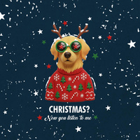 CHRISTMAS DOG wz. 5 - PANEL (60cm x 50cm) dzianina pętelkowa z elastanem ITY