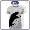 HERREN T-SHIRT - SCHWARZER DINOSAURIER - Single Jersey XXL