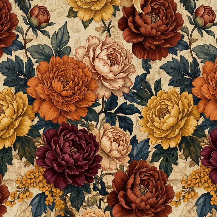 AUTUMN FLOWERS WZ. 26 - Viscose jersey