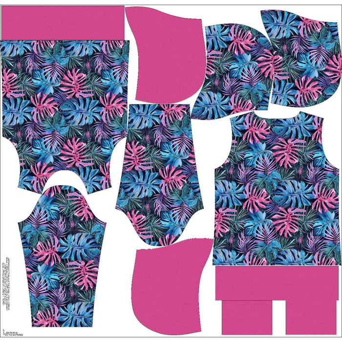 BLUZA DAMSKA "POLA" (XXXL) CLASSIC Z KAPTUREM - MONSTERA wz.11 - zestaw do uszycia