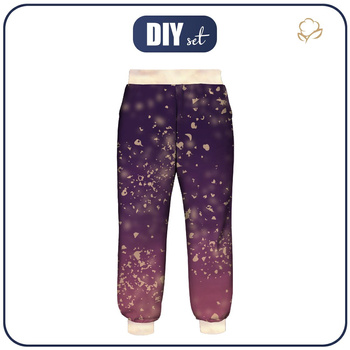 JOGGERY DZIECIĘCE (ROBIN) - ANIMOWANY MIŚ POLARNY / tło - zestaw do uszycia