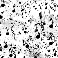 MUSIC NOTES VZ. 4 - Mušelín bavlněný