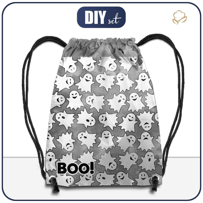 GYM BAG - GHOSTS / CAMOUFLAGE pat. 2 (grey) - sewing set