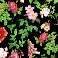 ROSES AND LEAVES (PARADISE GARDEN) - single jersey with elastane ITY