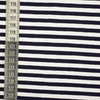 VISCOSE JERSEY - PRUHY TMAVOMODRÁ / BÍLÁ 0,5 cm x 0,5 cm