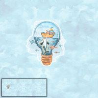 VELRYBA V ŽÁROVCE vz. 2 (KOUZELNÝ OCEÁN) - panoramic panel teplákovina (60cm x 155cm)