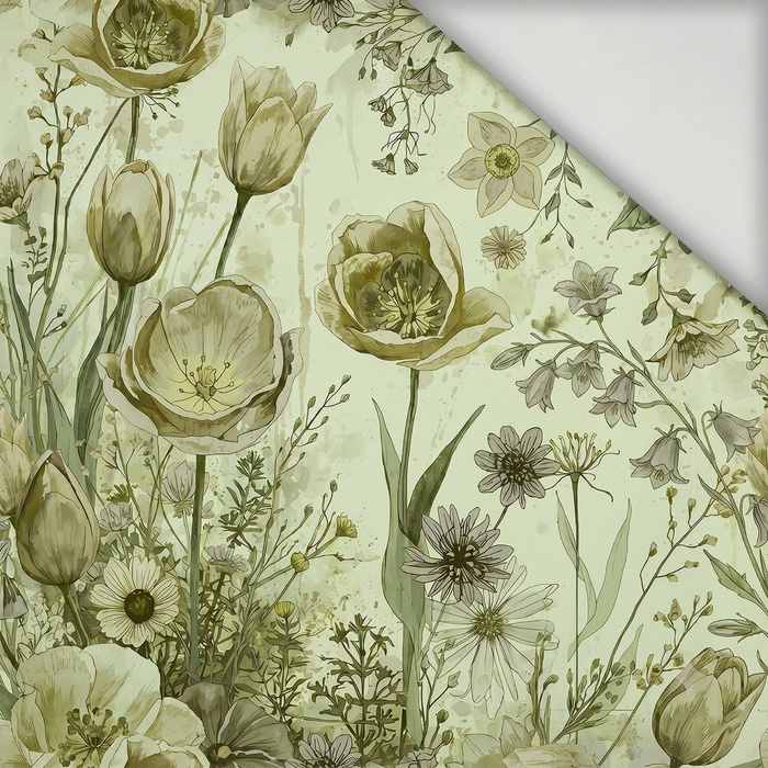 PASTEL FLOWERS WZ. 30 / lime cream - Lycra 300g