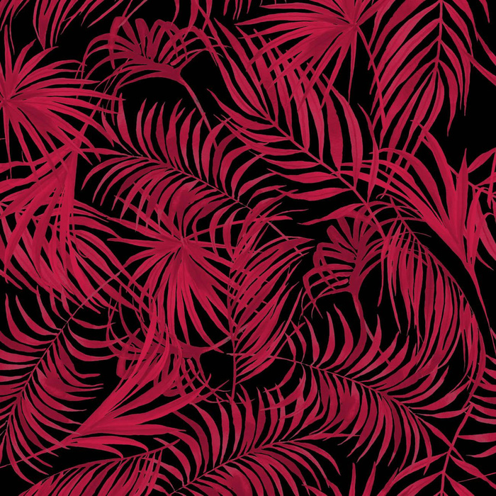 50CM LIŚCIE PALMY wz. 4 / viva magenta - dzianina pętelkowa z elastanem ITY
