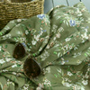 FLOWERS / Olive - viscose woven fabric