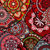 STAINED GLASS / red - Crepe