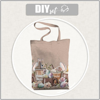 SHOPPER TASCHE - HAPPY EASTER / Becher - Baumwoll Webware - Nähset