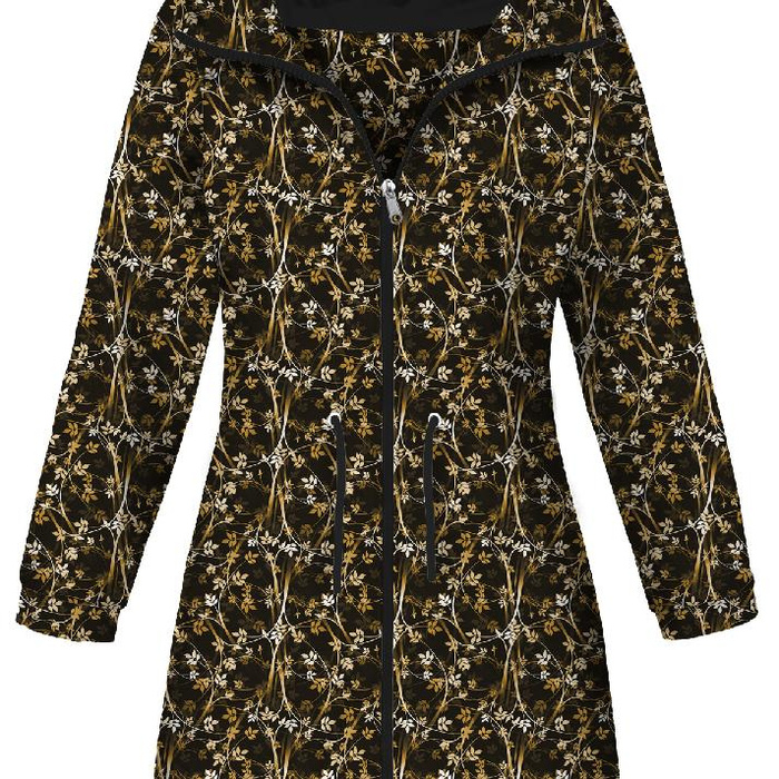 DAMENPARKA (ANNA) - BLÄTTER Ms. 2 (gold) / schwarz - Softshell L