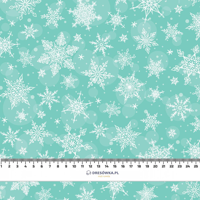 SNOWFLAKES PAT. 2 / mint  - brushed knitwear with elastane ITY