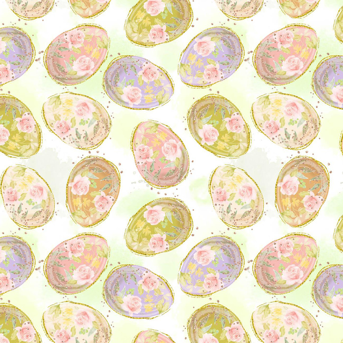 EASTER EGGS PAT. 1 (CUTE BUNNIES) - Woven Fabric for tablecloths