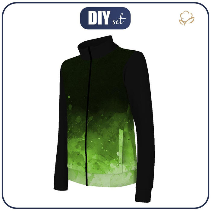 "MAX" CHILDREN'S TRAINING JACKET - SPECKS (green) / black - Functional fabric (134/140)