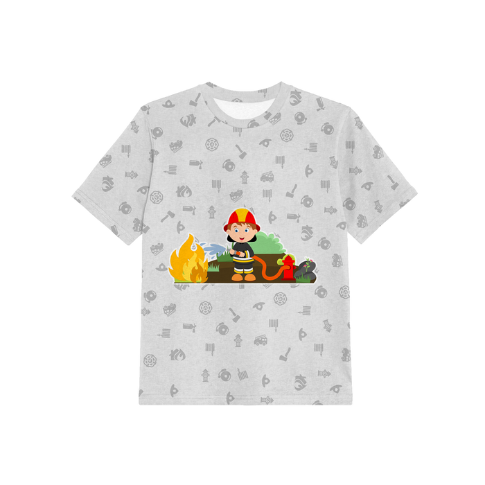 2-PACK - KINDER T-SHIRT - FEUERWEHRMANN - Nähset (92/98)