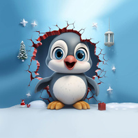 HAPPY PENGUIN - panel (60cm x 50cm) teplákovina