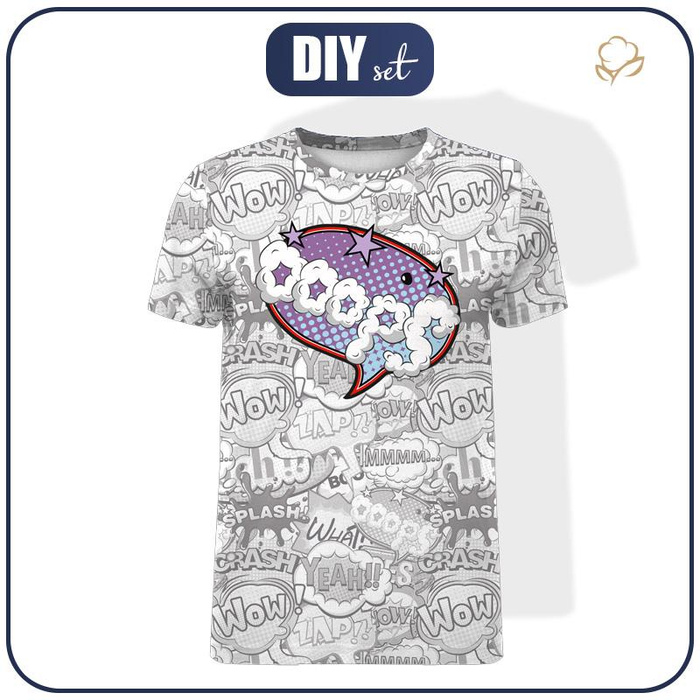 HERREN T-SHIRT - COMICS / ooops (violet - rot) - Single Jersey XXXL
