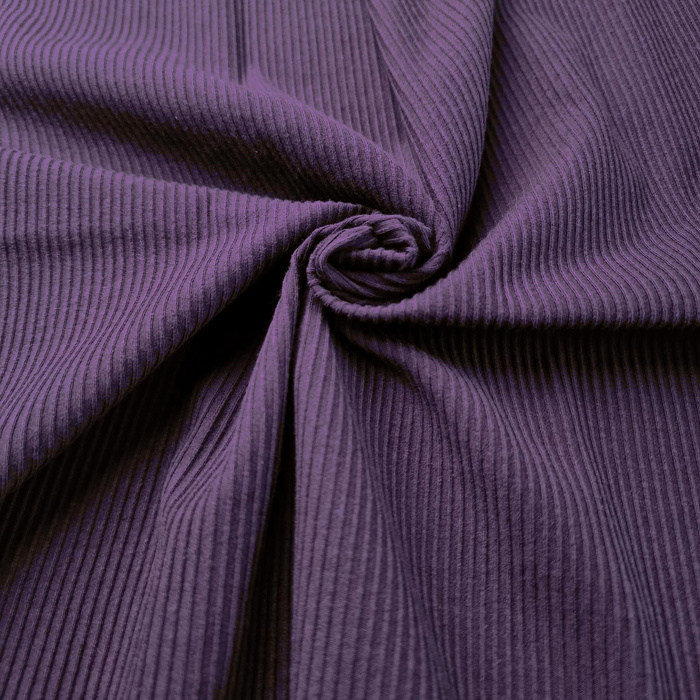 Zestaw DIY – T-shirt dziecięcy z bawełnianej dzianiny RIB JERSEY - ŚLIWKOWY 