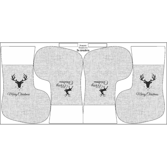 Christmas Stocking Set - MERRY CHRISTMAS / REINDEERS PAT. 2 