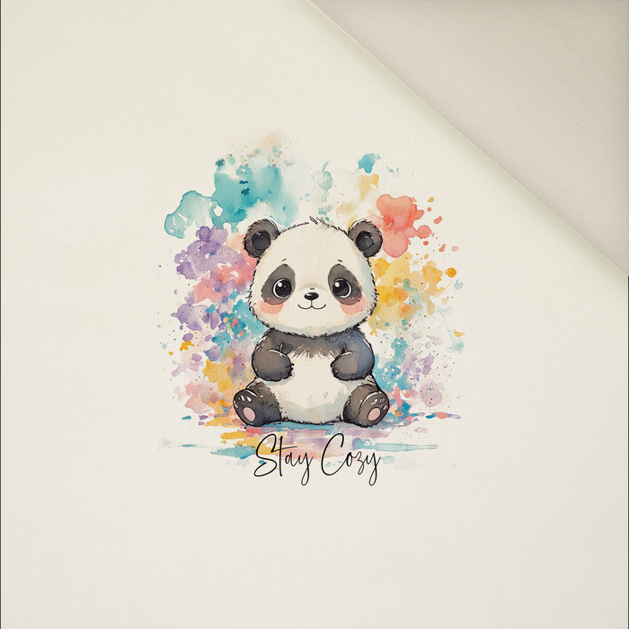 CUTE PANDA - Panel (60cm x 50cm)  Polster- Velours