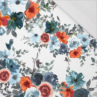 50cm AQUARELL BLUMEN Ms. 2 / weiß - bio single jerset mit Elastan Sommersweat