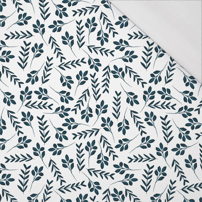 50cm SMALL LEAVES pat. 2 / white - single jersey with elastane 