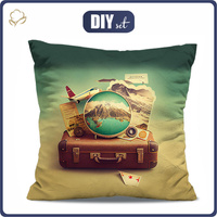 PODUSZKA 45X45 - TRAVEL TIME WZ. 2 - panel przód + tył